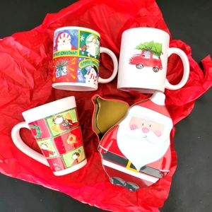 Christmas 3 mugs and a tin